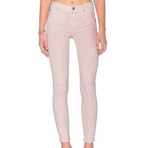 Hudson Lilly Midrise Skinny Jeans Light Pink White